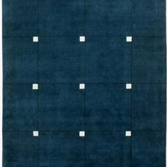 Milano Teal Hand-Tufted Wool Rug | Modern Grid Area Rug