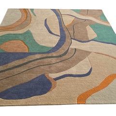 Abstract Hues - Modern | Hand Tufted Wool Abstract Area Rug | Contemporary Designer Carpet
