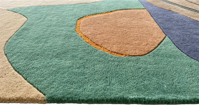 Abstract Hues - Modern | Hand Tufted Wool Abstract Area Rug | Contemporary Designer Carpet